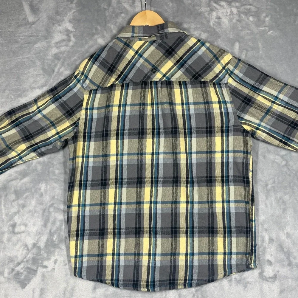 Prana Plaid Flannel Shirt Organic Cotton Long Sleeve Button Up Men's LRG